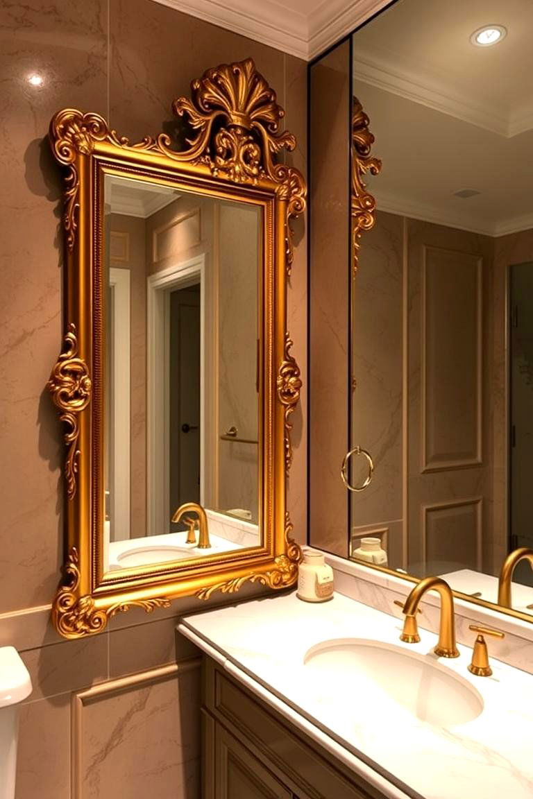 Statement Mirror - 24 Western Bathroom Ideas