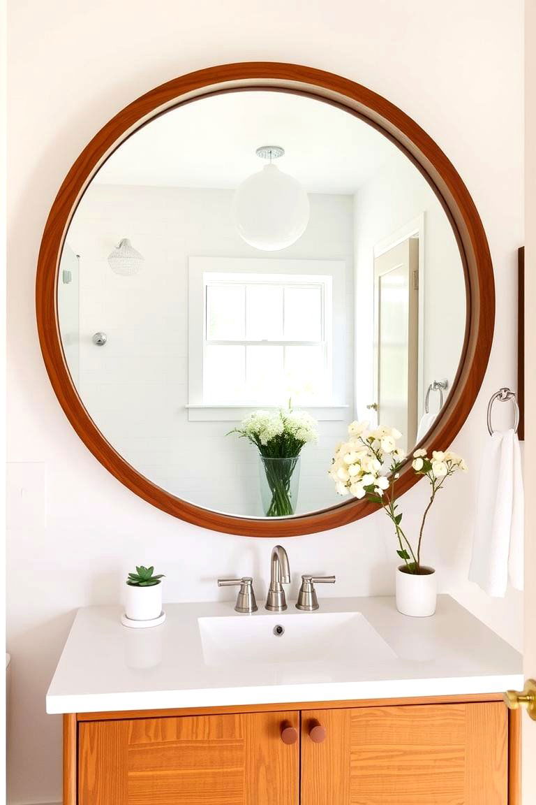 Statement Mirrors - 24 Mid-century Modern Bathroom Ideas