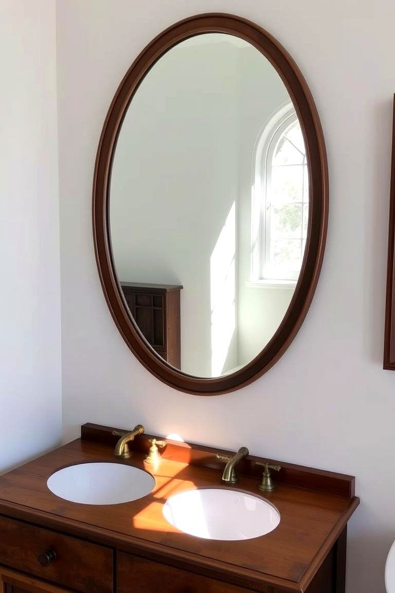 Statement Mirrors - 24 Modern Farmhouse Bathroom Ideas