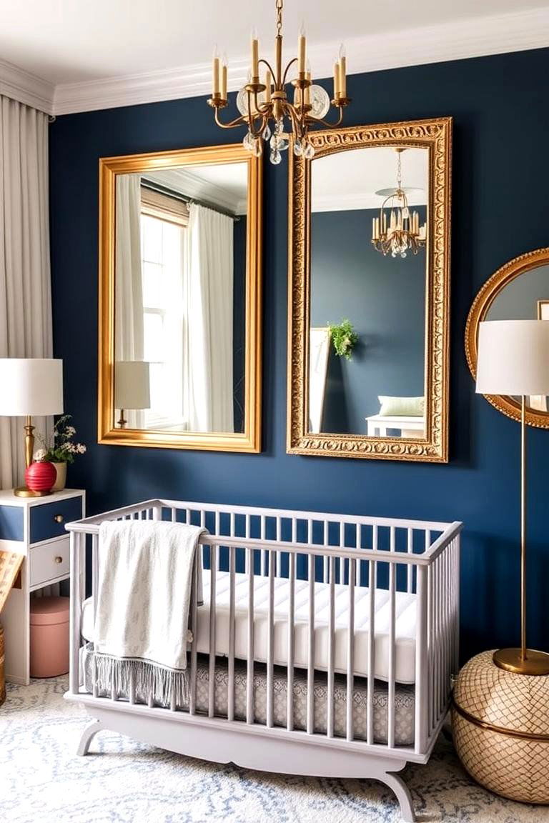 Statement Mirrors and Accents - 24 Mid-century Modern Nursery Ideas