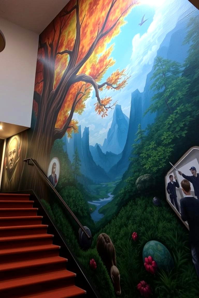 Statement Paint or Mural - 24 Staircase Wall Ideas