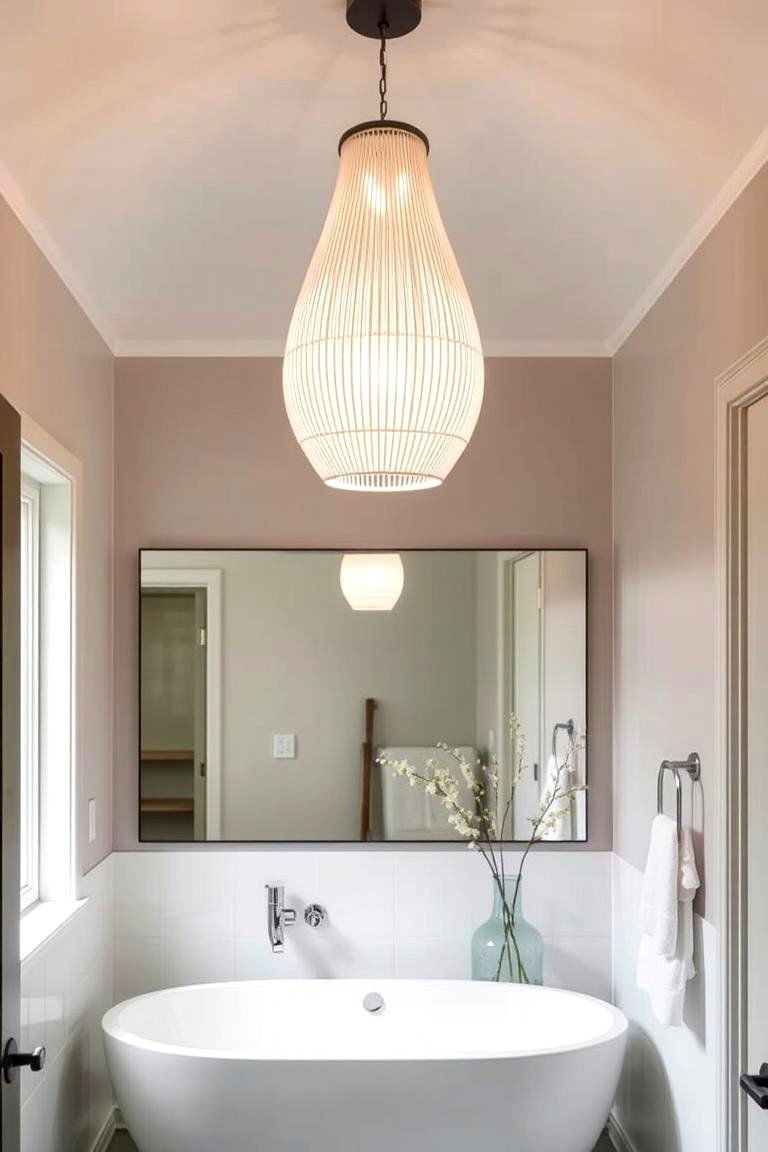 Statement Pendant Lights for a Bold Look - 24 Bathroom Ceiling Lighting Ideas