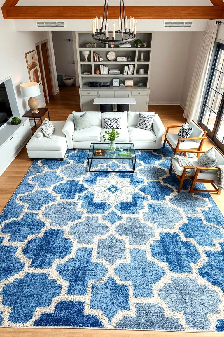 Statement Rug to Anchor the Space - 24 Pinterest Living Room Decor Ideas