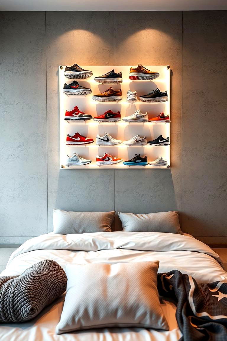Statement Sneaker Display - 24 Hypebeast Room Decor Ideas