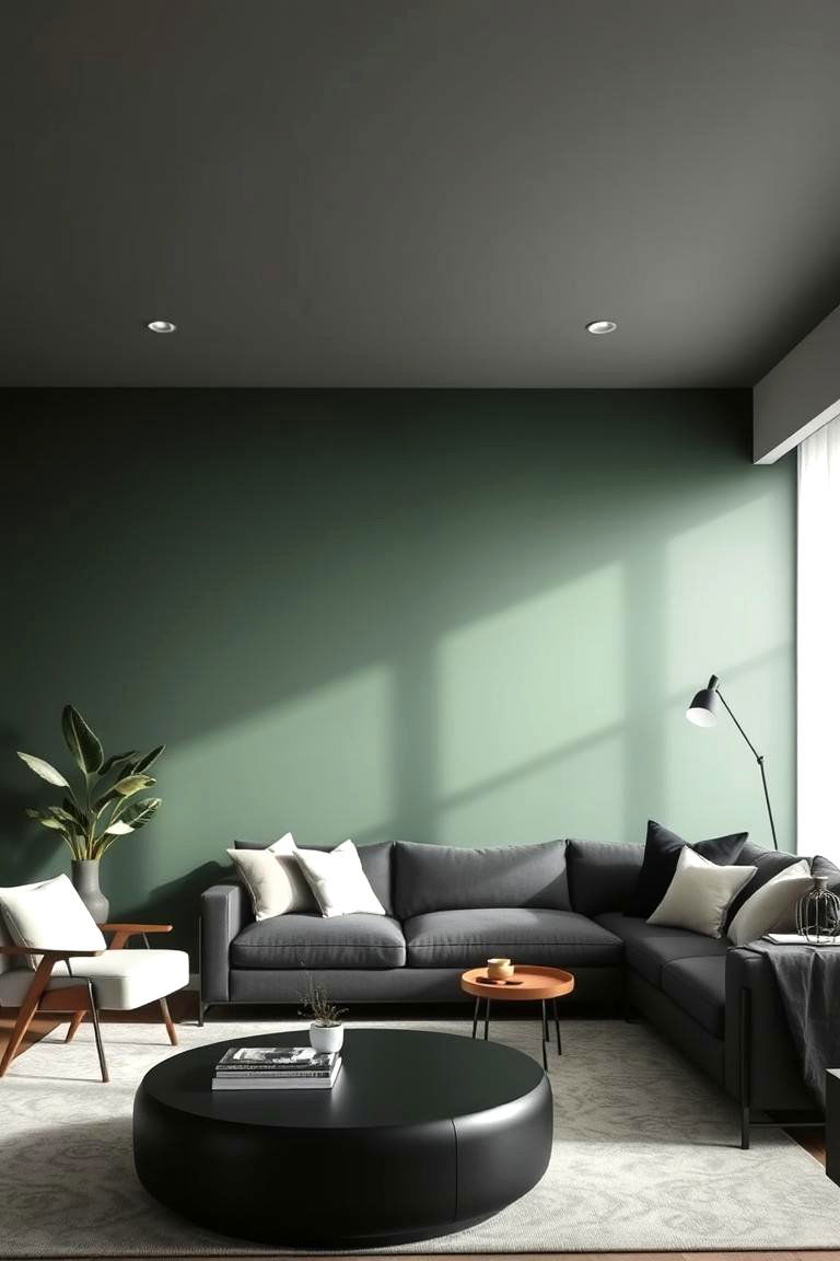 Statement Wall with Dark Green - 24 Dark Green Accent Wall Ideas
