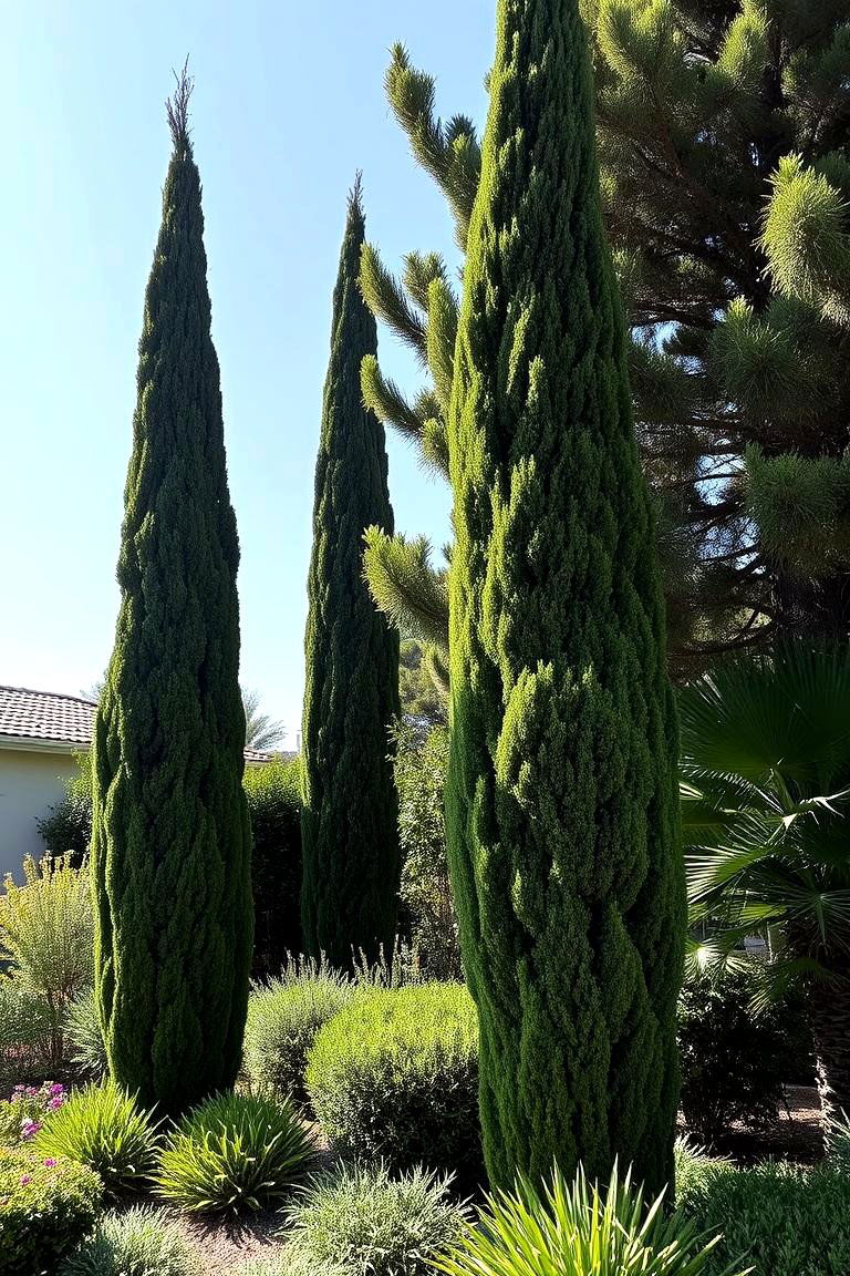Statuesque Cypress Sentinels - 24 Mediterranean Garden Ideas