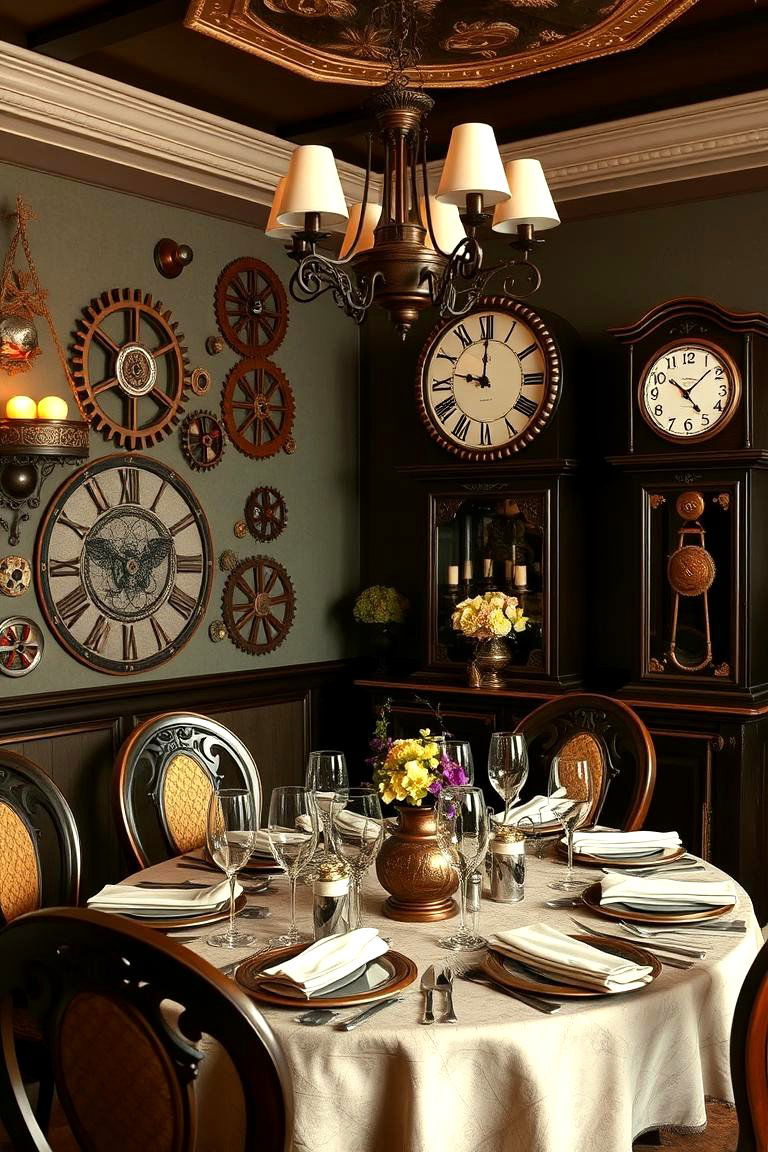 Steampunk Dining Accents - 24 Industrial Dining Room Ideas