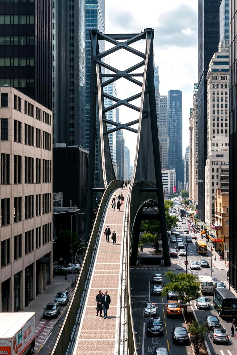 Steel Bridge Walkway for Urban Areas - 24 Elevated Walkway Ideas
