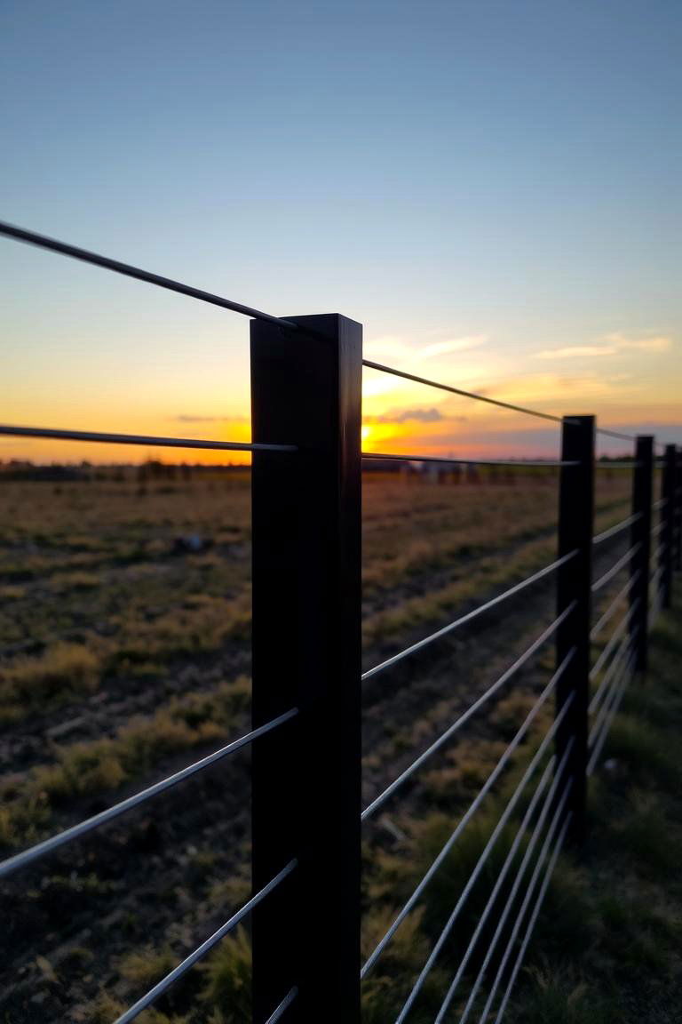 Steel Cable Fence - 24 Front Yard Fence Ideas