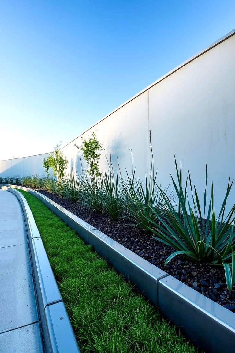 Steel Curbing for Clean Straight Lines - 24 Mulch Edging Ideas