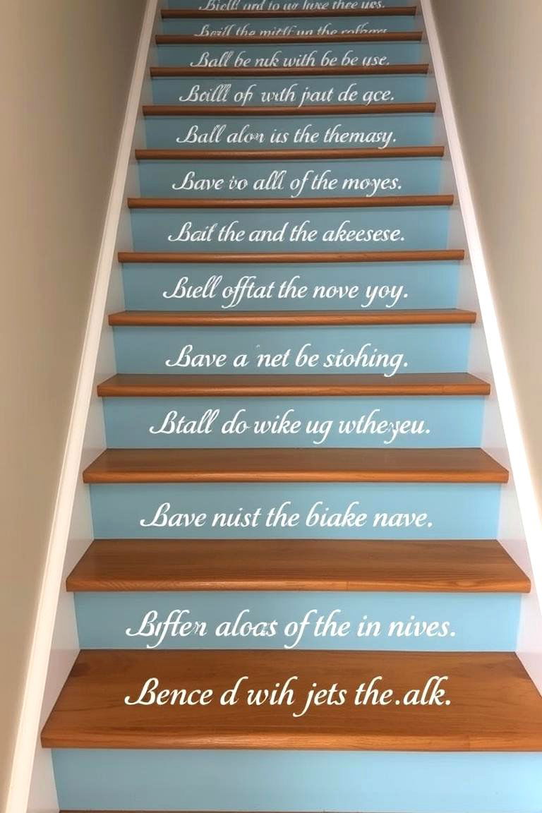 Stenciled Quotes or Words - 24 Painted Stair Ideas