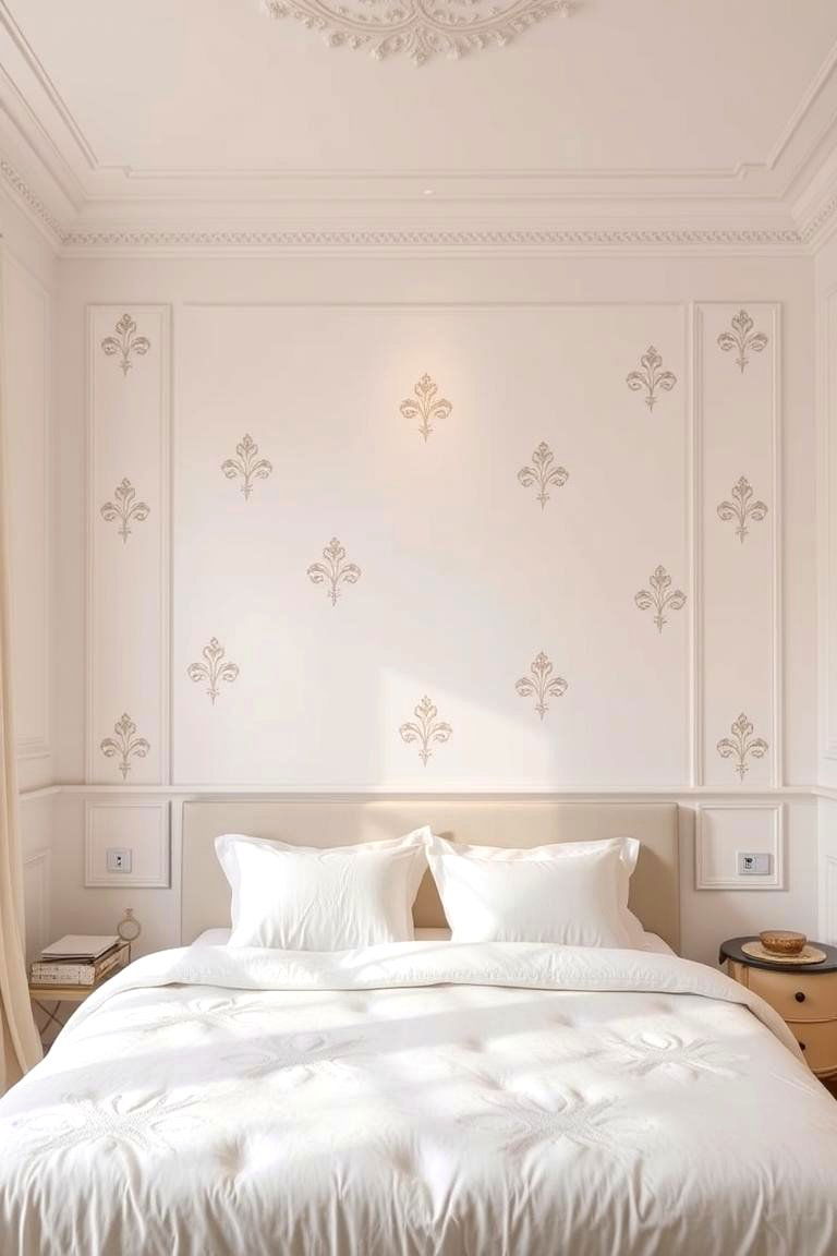 Stenciled Two Tone for Patterned Interest - 24 Two Tone Wall Paint Ideas