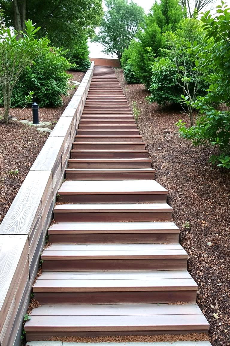Stepped Retaining Wall - 24 Wood Retaining Wall Ideas