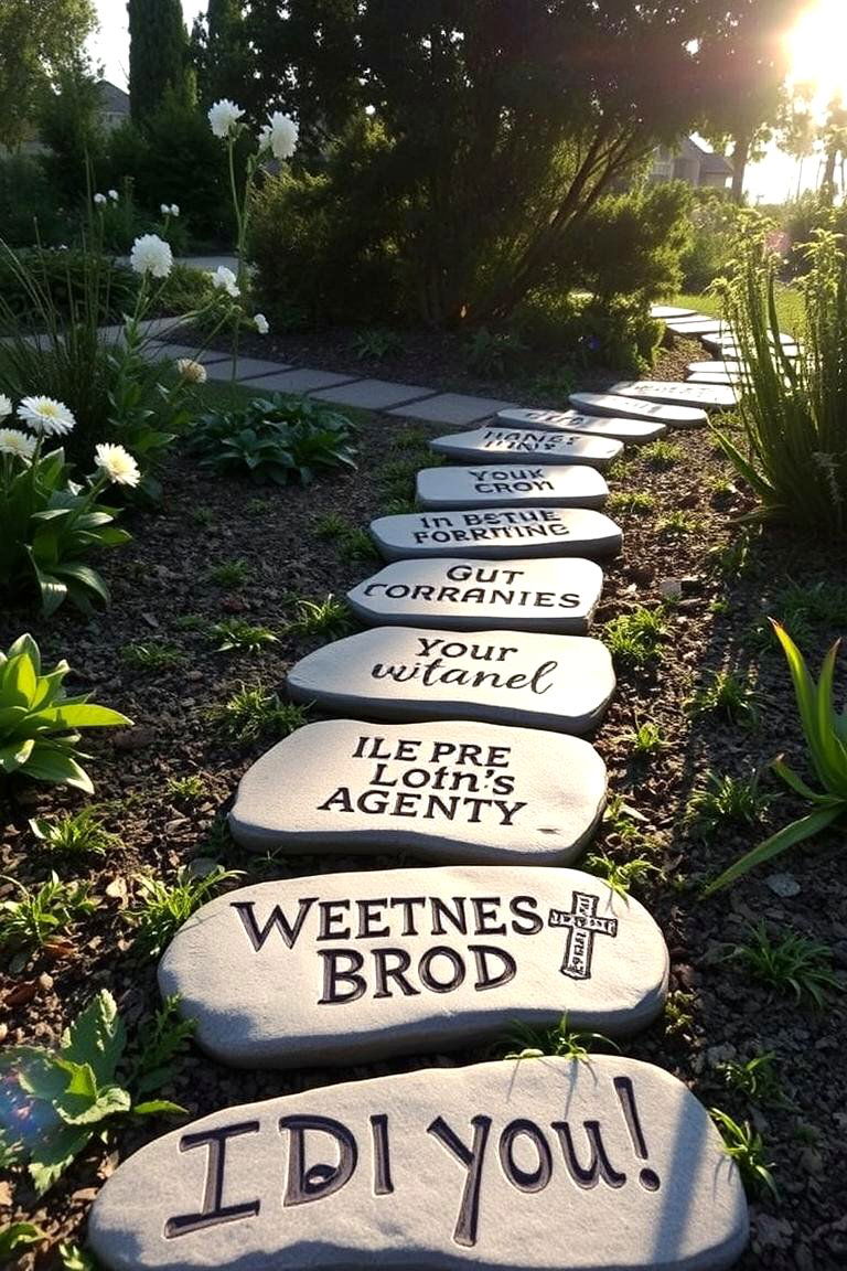 Stepping Stone Message Sign - 24 Garden Sign Ideas