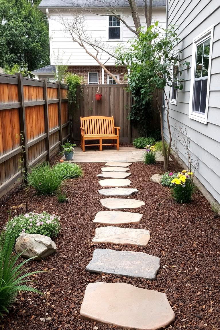 Stepping Stone Pathway - 24 Small Backyard Patio Ideas