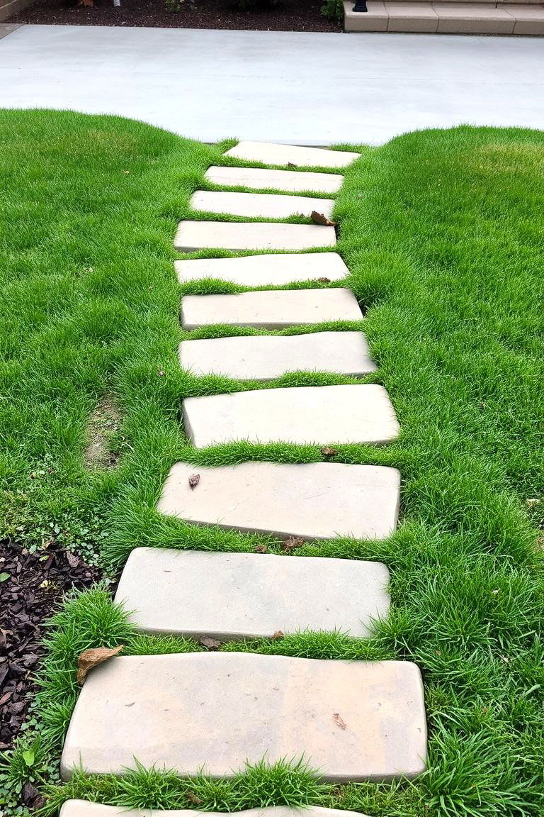 Stepping Stone Pathway - 24 Small Front Yard Landscaping Ideas