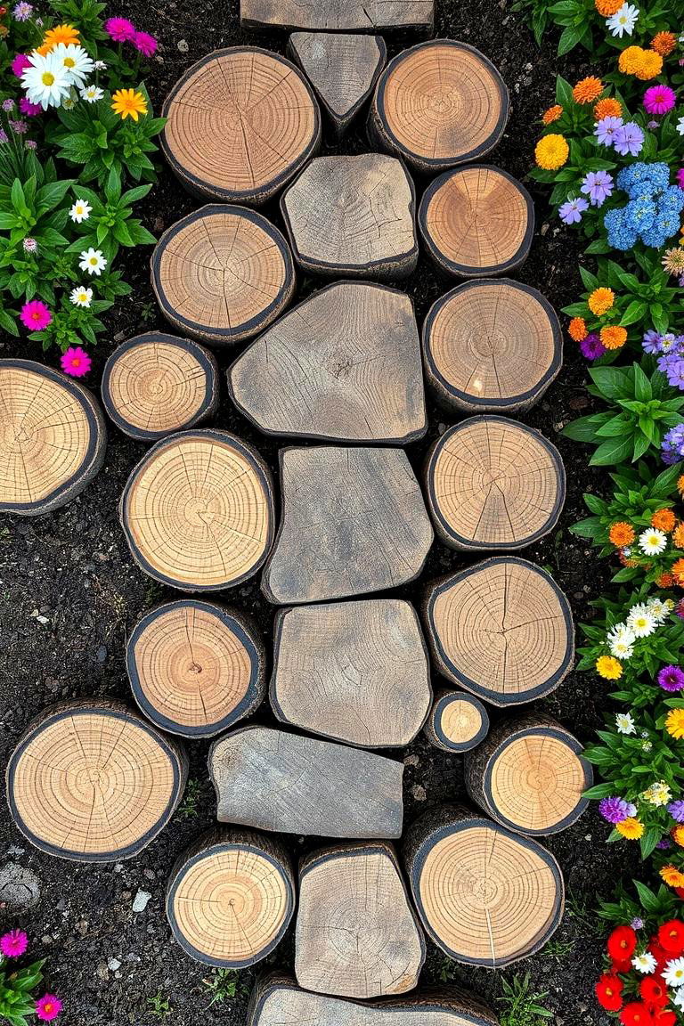 Stepping Stone Pathway - 24 Tree Stump Decorating Ideas