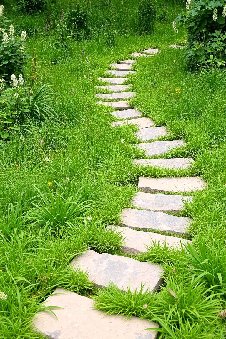 Stepping Stone Pathway - 24 Curved Walkway Ideas