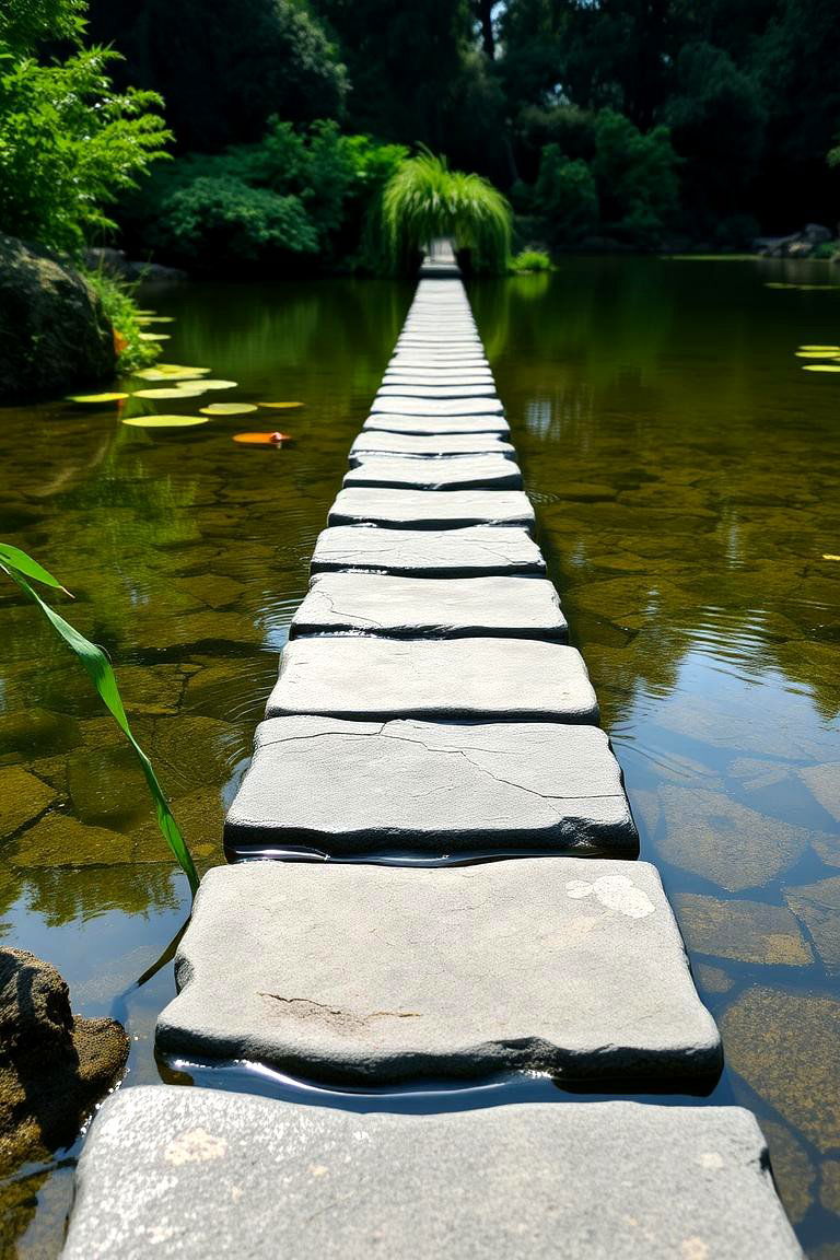 Stepping Stone Transition - 24 Pond Edging Ideas