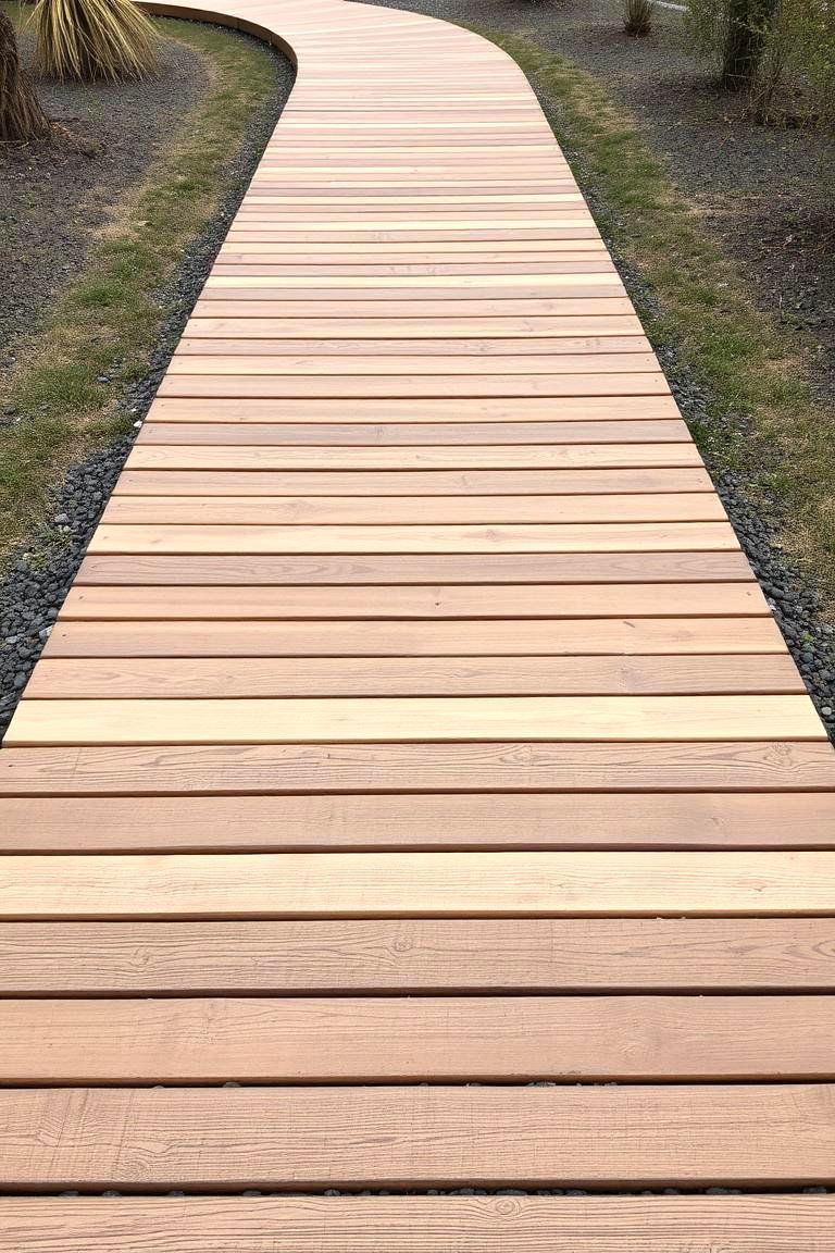 Stepping Stone Wooden Walkway - 24 Wooden Walkway Ideas