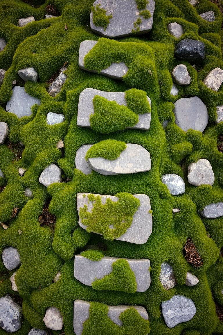 Stepping Stones Through Moss Whimsy - 24 Rustic Landscaping Ideas