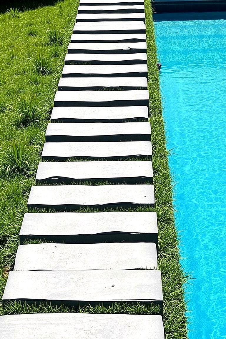 Stepping Stones - 24 Above Ground Pool Walkway Ideas