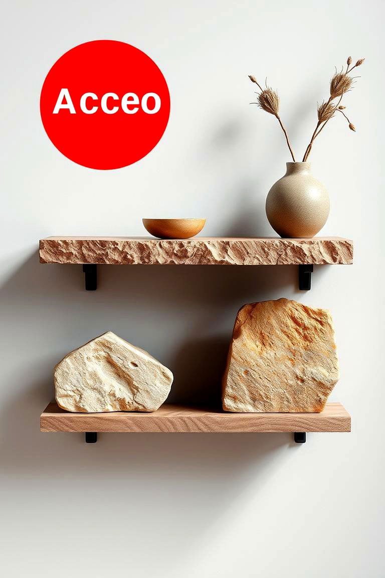 Stone Accent Shelves - 24 Stone Bathroom Ideas