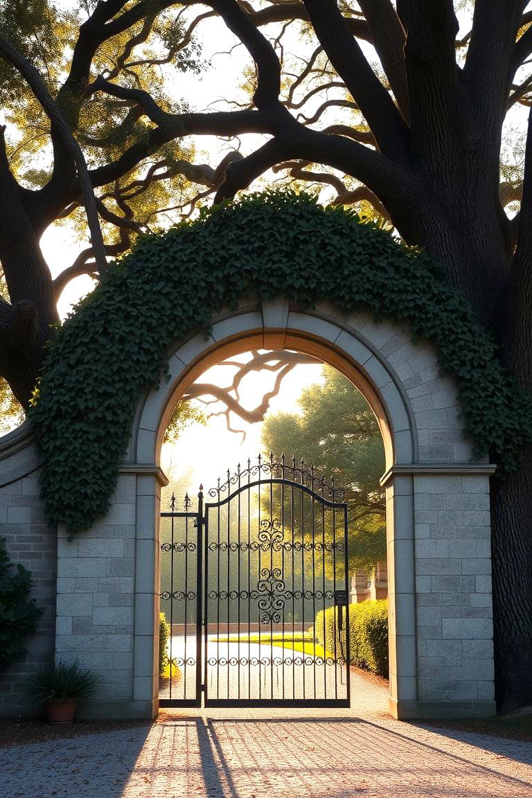 Stone Arch Gate - 24 Front Gate Ideas