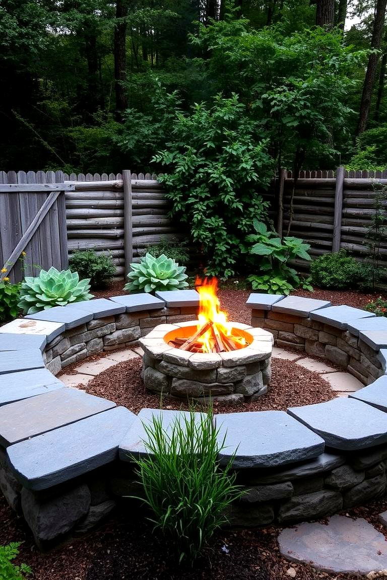 Stone Bench Seating - 24 Fire Pit Seating Ideas