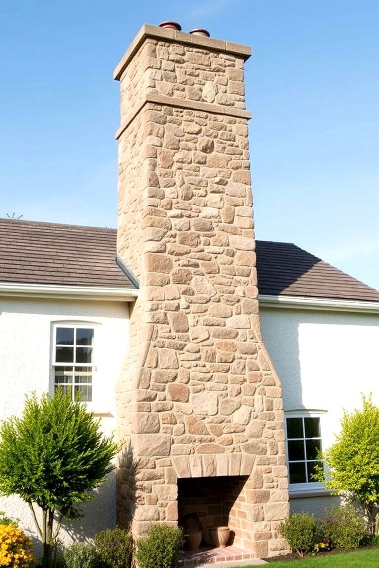 Stone Chimney with Clean Lines - 24 modern cottage house exterior ideas