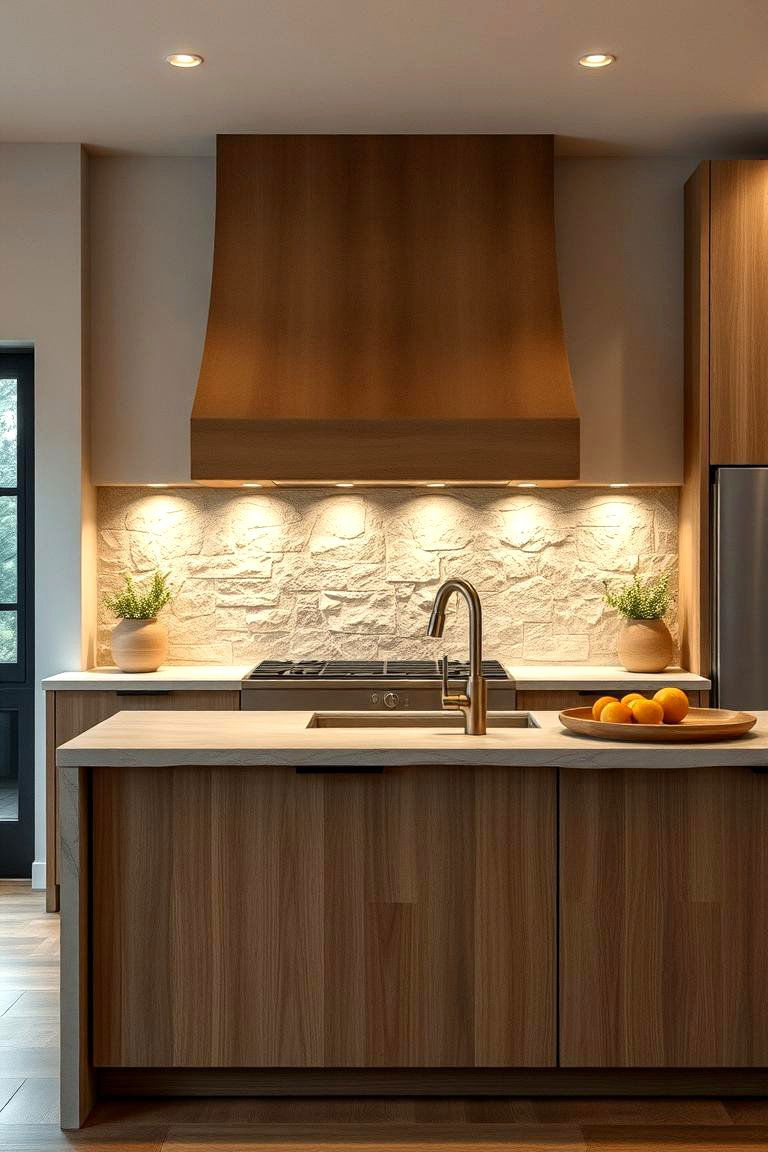 Stone Cladding Panels - 24 Kitchen Island Back Panel Ideas