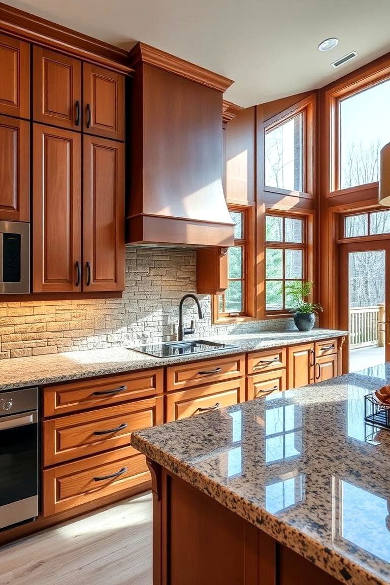 Stone Countertops for Durability and Elegance - 24 Mountain House Kitchen Ideas