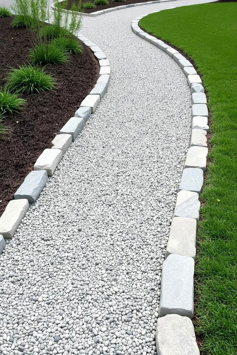 Stone Edged Elegance - 24 Pea Gravel Walkway Ideas
