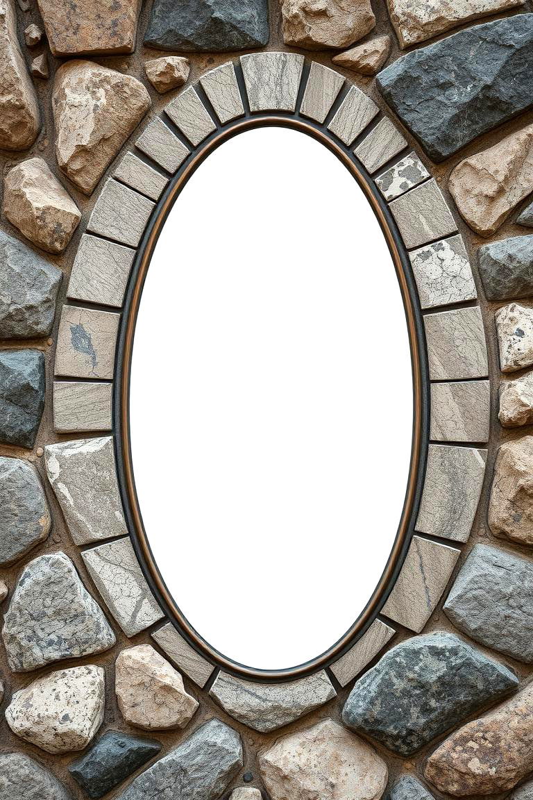 Stone Feature Mirror Frames - 24 Stone Bathroom Ideas