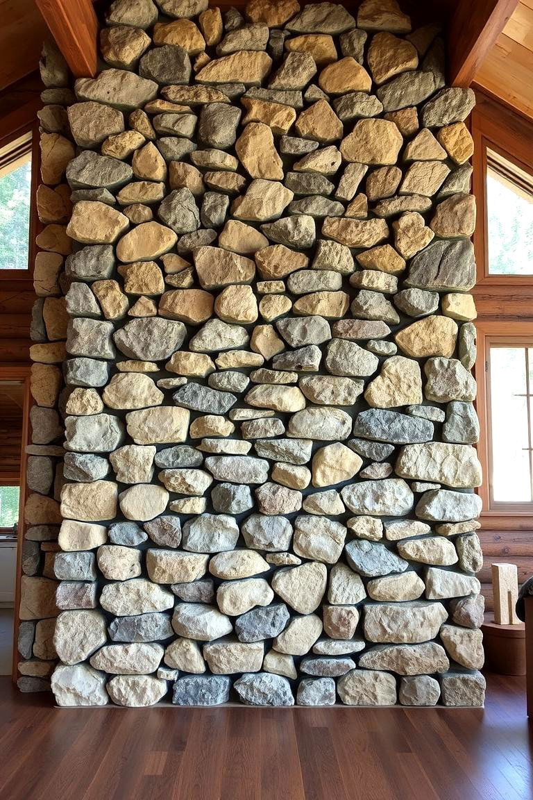 Stone Feature Walls - 24 Cabin Decor Ideas