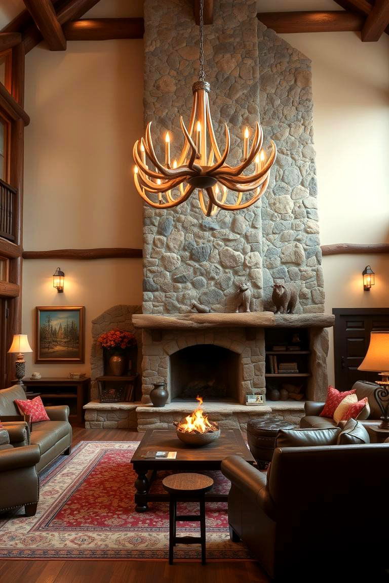 Stone Fireplace Focal Point - 24 Western Living Room Ideas