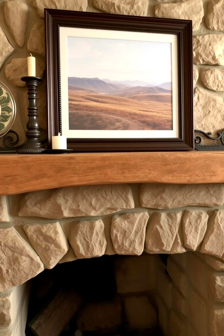 Stone Fireplace Mantel - 24 Rustic Decor Ideas