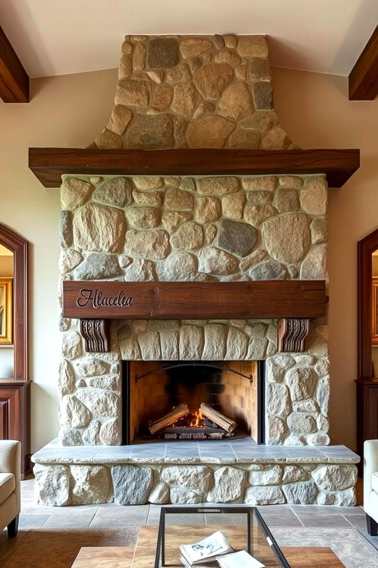 Stone Fireplace as a Focal Point - 24 Tuscan Interior Design Ideas