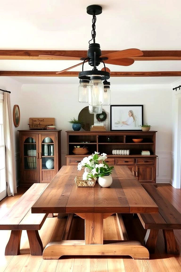 Stone Fireplace as a Warm Focal Point - 24 Rustic Dining Room Ideas