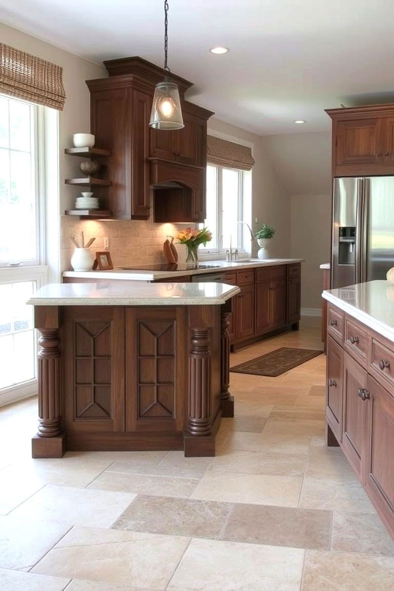 Stone Flooring for a Natural Look - 24 Mediterranean Kitchen Ideas
