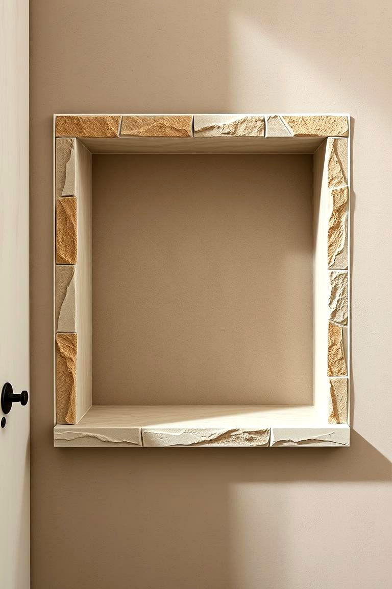 Stone Inspired Wall Niches - 24 Stone Bathroom Ideas