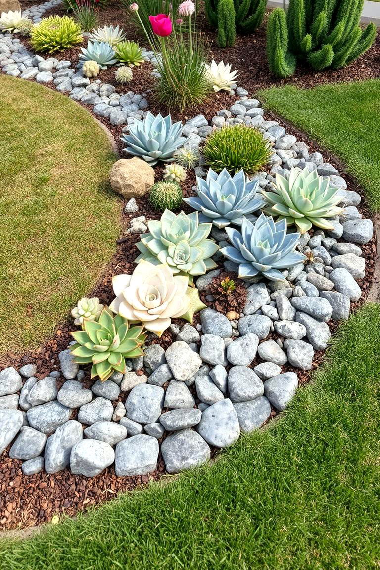 Stone Mulch Border - 24 Low Maintenance Garden Border Ideas