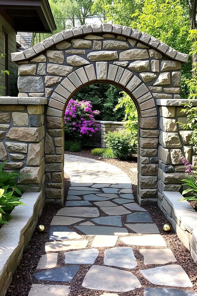 Stone Pathway Entrance Gate - 24 Japanese Garden Gate Design Ideas