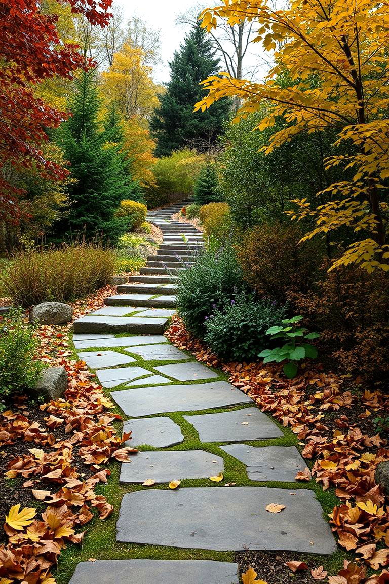 Stone Pathway Serenity - 24 Fall Garden Ideas