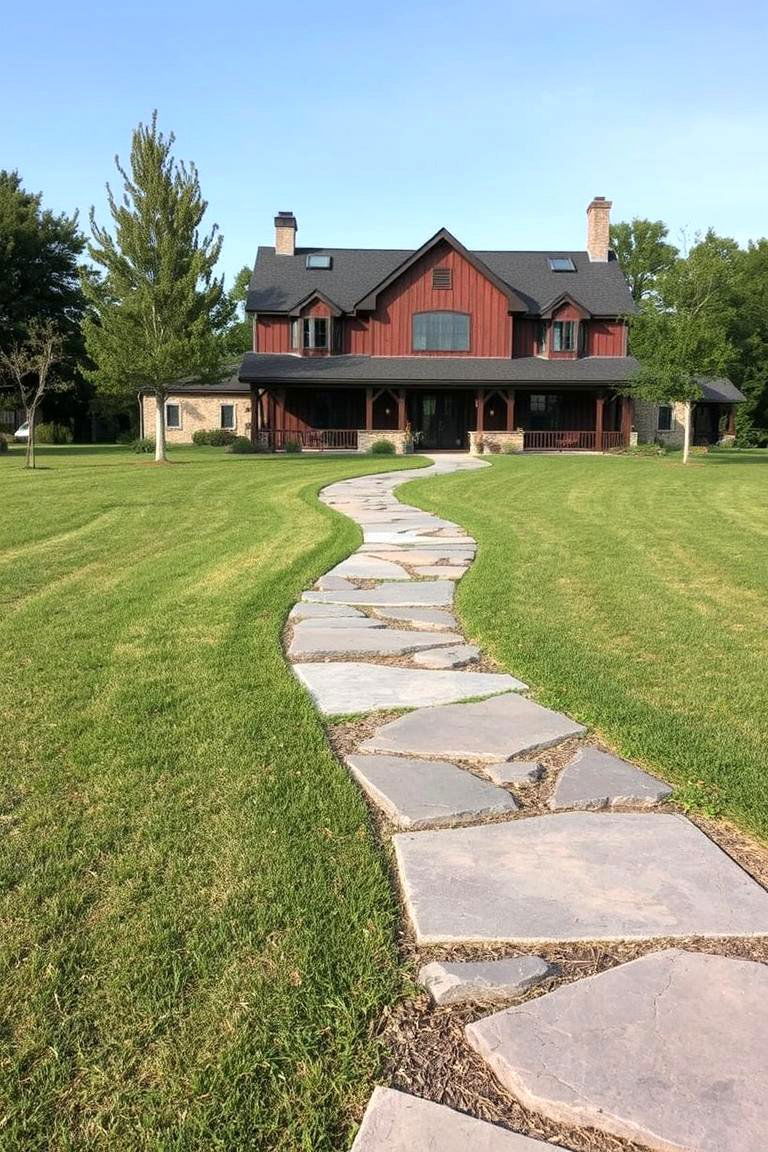 Stone Pathway - 24 Barn House Exterior Ideas