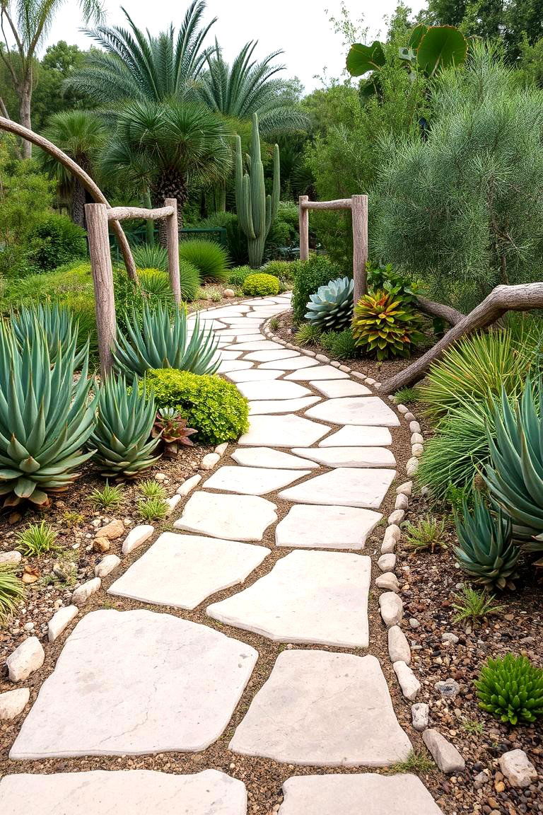 Stone Pathways and Landscaping - 24 Mexican Style House Design Ideas