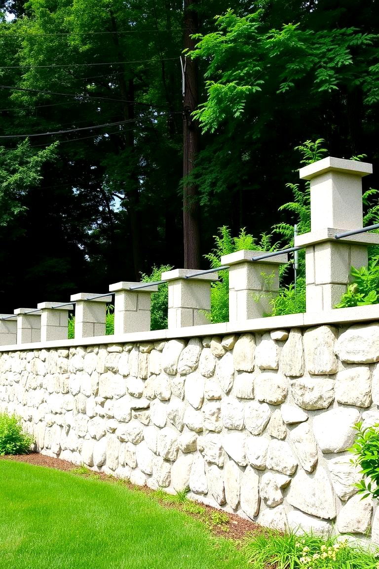 Stone Pillar Retaining Wall - 24 Natural Rock Retaining Wall Ideas