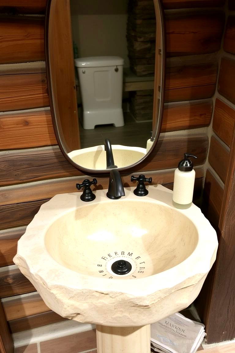 Stone Sink - 24 Country Bathroom Ideas