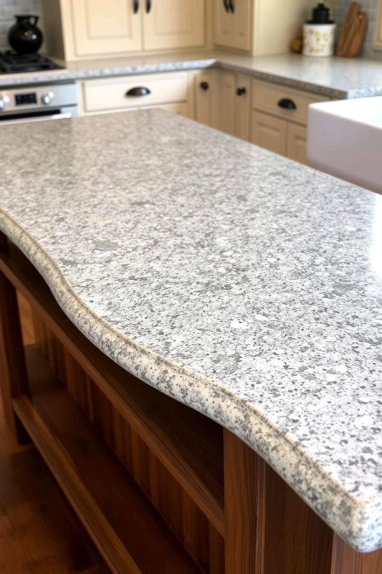 Stone Slab Countertop - 24 Rustic Kitchen Island Ideas