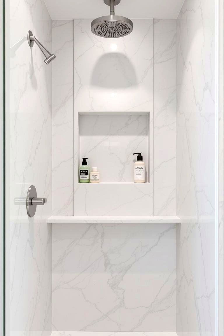 Stone Slab Niche - 24 Shower Niche Ideas